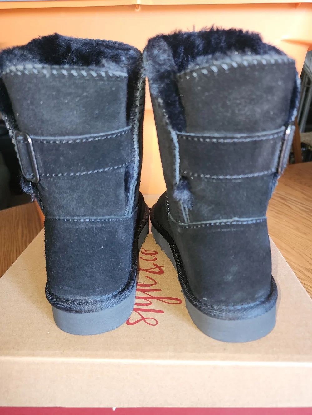 Style & Co. Black Suede Short Winter Boots